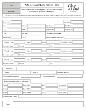 Car Insurance Form - Fill Online, Printable, Fillable ...