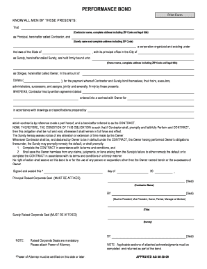 Performance Bond Agreement