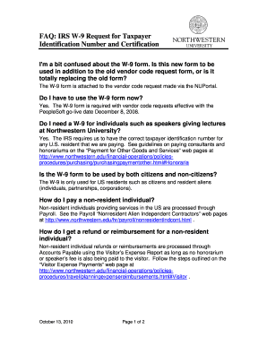 IRS W-9 Form FAQ