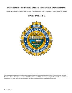 Medical Examination for Police and Corrections Officers