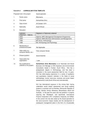 Curriculum Vitae Template