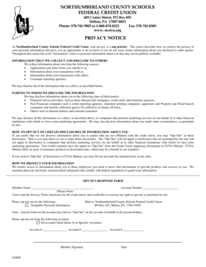 Privacy Notice and Opt-Out Form
