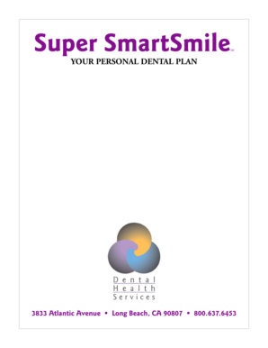 Super SmartSmile Dental Plan Enrollment Form