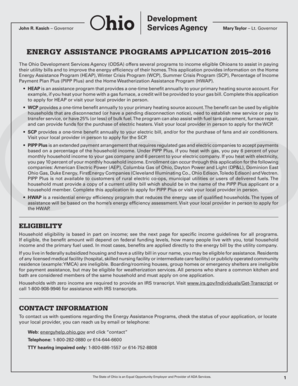 Ohio Energy Assistance Programs Application
