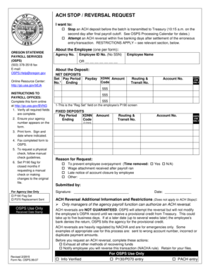 ACH Stop / Reversal Request Form