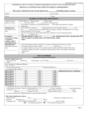 Medical Authorization Form for Diabetic Management