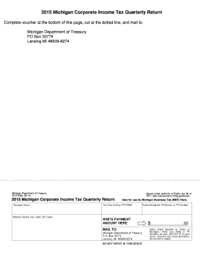 2015 Michigan Corporate Income Tax Quarterly Return