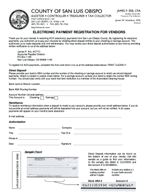 Electronic Payment Registration Form