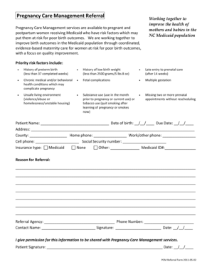 Pregnancy Care Management Referral Form