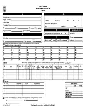 Tennessee International Registration Plan Schedule A