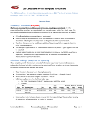 CEI Consultant Invoice Template Instructions - tn