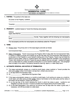 Texas Residential Lease Agreement