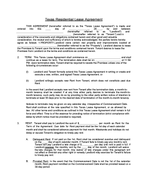 Texas Residential Lease Agreement