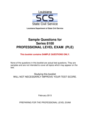 Professional Level Exam Sample Questions - Louisiana State Civil ...