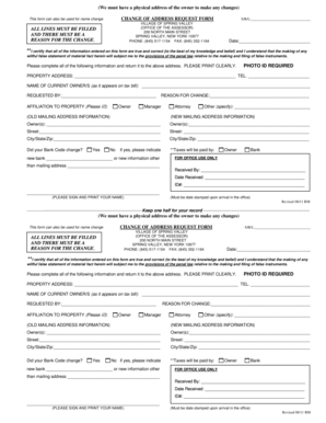 Change of Address Request Form