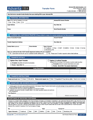 Advanta IRA Transfer Form