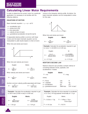 Linear Motor Requirement Sheet