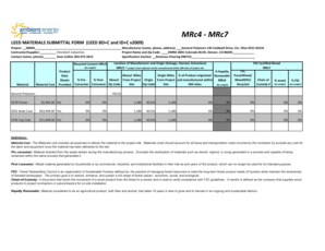 LEED Materials Submittal Form