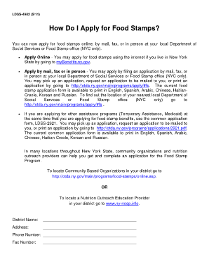 New York Food Stamp Application Form