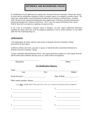 Employment Background Check Authorization