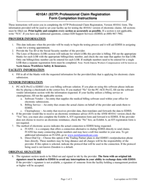 837P Professional Claim Registration Form