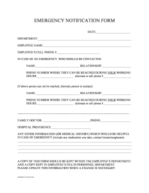Emergency Notification Form