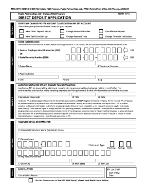 Indiana FSSA Direct Deposit Application