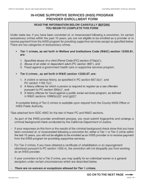 California IHSS Provider Enrollment Form