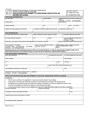 Missouri Open Burn Permit Application