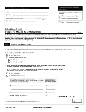 Chapter 7 Means Test Calculation