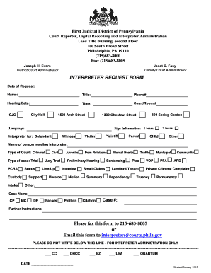 Interpreter Request Form