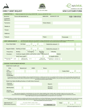 Direct Debit Request Form