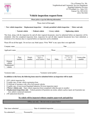 Vehicle Inspection Request Form