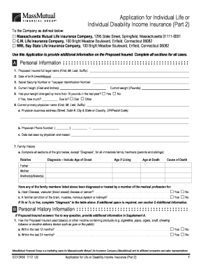 US Application for Life or Disability Income Insurance