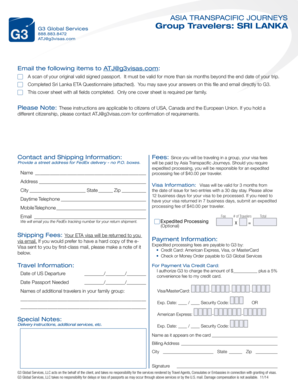 Sri Lanka ETA Questionnaire