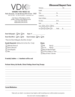 Veterinary Ultrasound Request Form