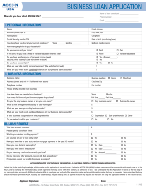 Business Loan Application