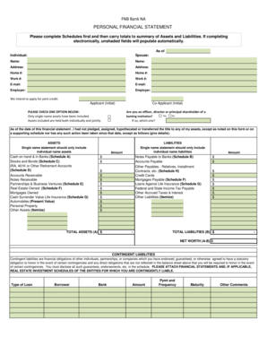 Personal Financial Statement