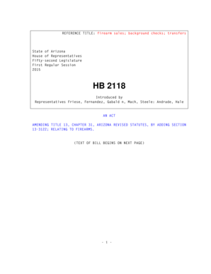 REFERENCE TITLE firearm sales background checks transfers - azleg