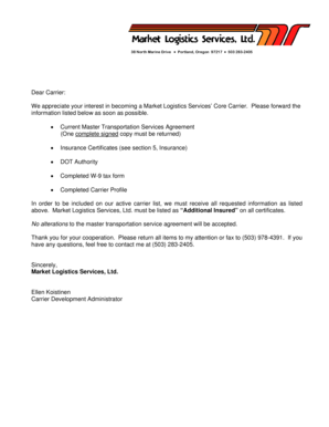 Master Transportation Services Agreement