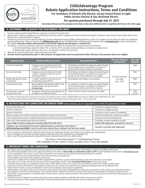 COOLAdvantage Program Rebate Application