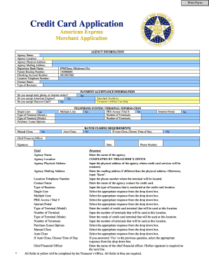 American Express Merchant Application