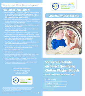 New Jersey Clothes Washer Rebate Application