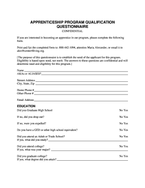 sop questionnaire
