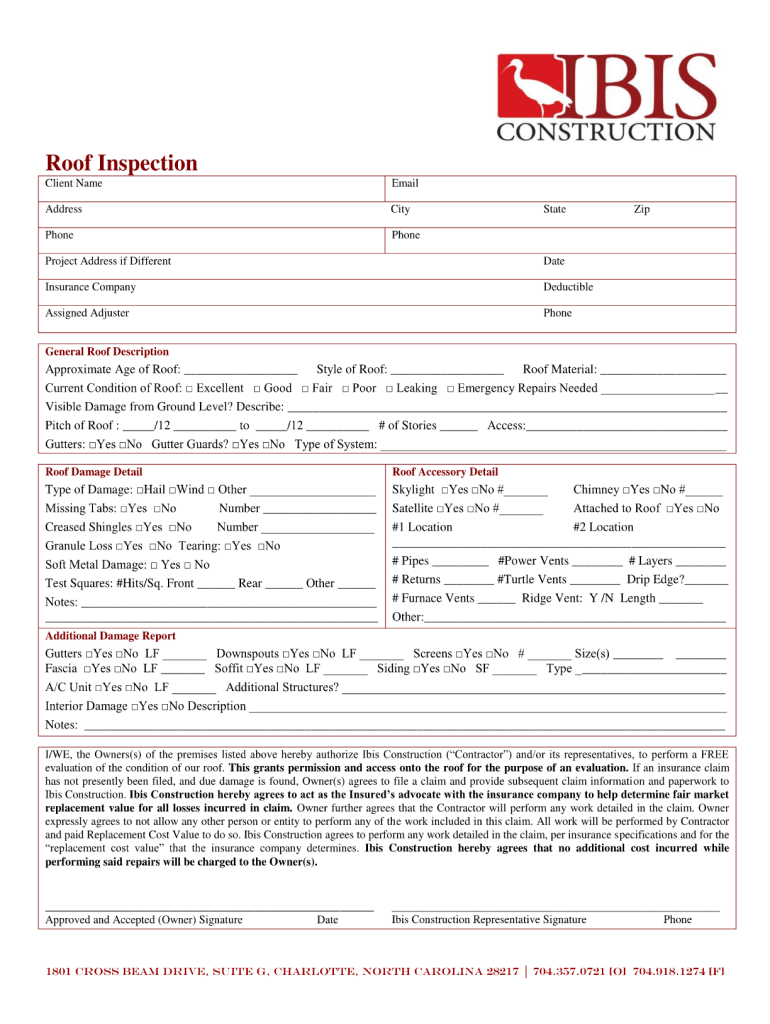Printable Roofing Contract Template Fill Online Printable Fillable Blank Pdffiller