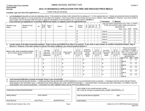 Omak School District Free and Reduced-Price Meal Application