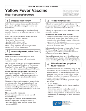 Vaccine Information Statement: Yellow Fever Vaccine - What You ... - cdc