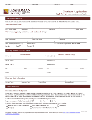 Graduate Application Form