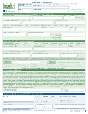 Parent Consent for Tdap Vaccination