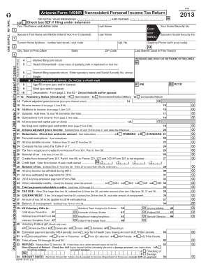 Arizona Form 140NR Nonresident Personal Income Tax Return